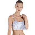 White Silver Swirls Pattern Layered Top Bikini Top  View1