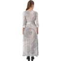 White Silver Swirls Pattern Button Up Maxi Dress View2