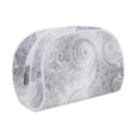 White Silver Swirls Pattern Makeup Case (Small) View1