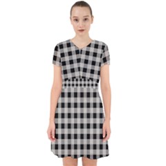 Black And White Buffalo Plaid Adorable In Chiffon Dress by SpinnyChairDesigns