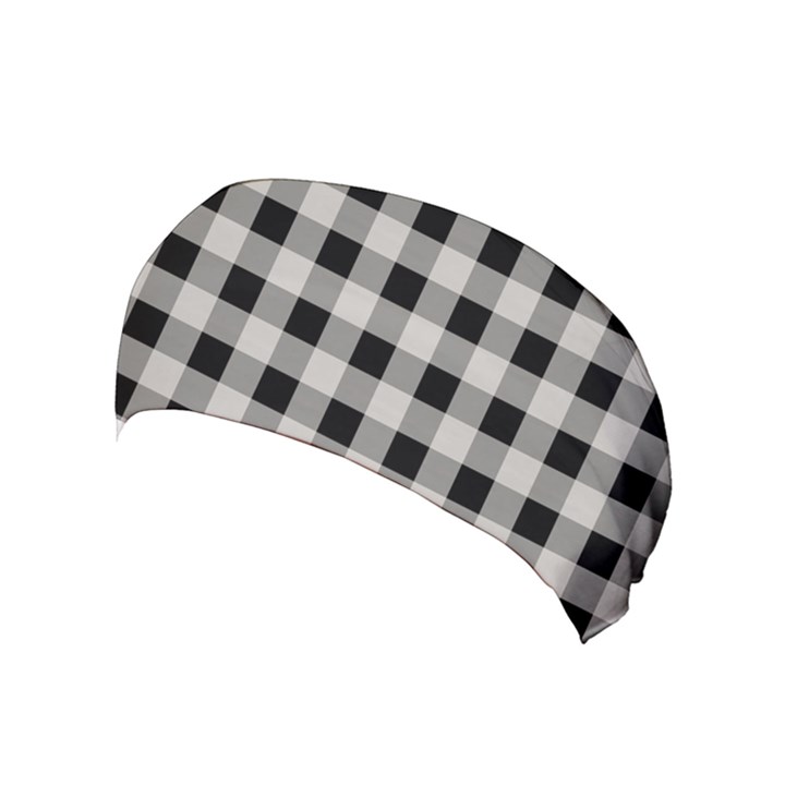 Black and White Buffalo Plaid Yoga Headband