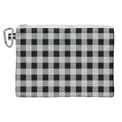 Black And White Buffalo Plaid Canvas Cosmetic Bag (xl) by SpinnyChairDesigns