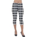 Black and White Buffalo Plaid Lightweight Velour Capri Leggings  View1