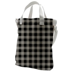 Black And White Buffalo Plaid Canvas Messenger Bag