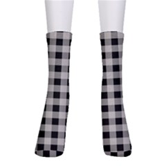 Black And White Buffalo Plaid Men s Crew Socks