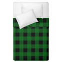 Black Dark Green Buffalo Plaid Duvet Cover Double Side (Single Size) View1