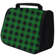 Black Dark Green Buffalo Plaid Full Print Travel Pouch (big) by SpinnyChairDesigns