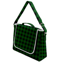 Black Dark Green Buffalo Plaid Box Up Messenger Bag