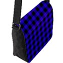 Dark Blue Black Buffalo Plaid Flap Closure Messenger Bag (L) View2