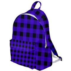 Dark Blue Black Buffalo Plaid The Plain Backpack by SpinnyChairDesigns