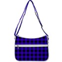 Dark Blue Black Buffalo Plaid Zip Up Shoulder Bag View3