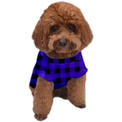 Dark Blue Black Buffalo Plaid Dog T-shirt