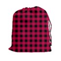 Dark Pink Black Buffalo Plaid Drawstring Pouch (2XL) View1