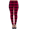 Dark Pink Black Buffalo Plaid Lightweight Velour Leggings View1