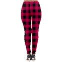 Dark Pink Black Buffalo Plaid Lightweight Velour Leggings View2