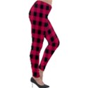 Dark Pink Black Buffalo Plaid Lightweight Velour Leggings View4