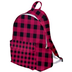 Dark Pink Black Buffalo Plaid The Plain Backpack by SpinnyChairDesigns