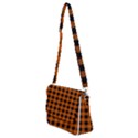 Orange Black Buffalo Plaid Shoulder Bag with Back Zipper View2