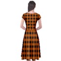 Orange Black Buffalo Plaid Cap Sleeve Wrap Front Dress View2