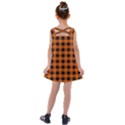 Orange Black Buffalo Plaid Kids  Cross Back Dress View2