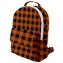 Orange Black Buffalo Plaid Flap Pocket Backpack (Small) View1