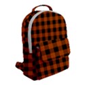 Orange Black Buffalo Plaid Flap Pocket Backpack (Small) View2