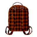 Orange Black Buffalo Plaid Flap Pocket Backpack (Small) View3