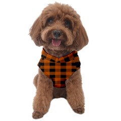 Orange Black Buffalo Plaid Dog Sweater by SpinnyChairDesigns