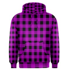 Purple Black Buffalo Plaid Men s Core Hoodie by SpinnyChairDesigns