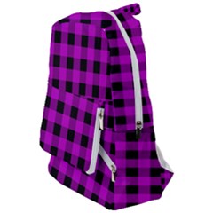 Purple Black Buffalo Plaid Travelers  Backpack by SpinnyChairDesigns