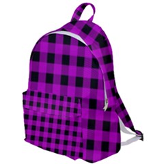 Purple Black Buffalo Plaid The Plain Backpack by SpinnyChairDesigns