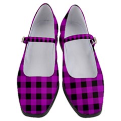 Purple Black Buffalo Plaid Women s Mary Jane Shoes by SpinnyChairDesigns