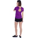 Purple Black Buffalo Plaid Back Circle Cutout Sports Tee View2