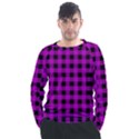 Purple Black Buffalo Plaid Men s Long Sleeve Raglan Tee View1