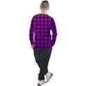 Purple Black Buffalo Plaid Men s Long Sleeve Raglan Tee View2