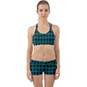 Teal Black Buffalo Plaid Back Web Gym Set View1