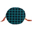 Teal Black Buffalo Plaid Drawstring Bucket Bag View3