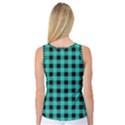 Turquoise Black Buffalo Plaid Women s Basketball Tank Top View2