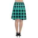 Turquoise Black Buffalo Plaid Chiffon Wrap Front Skirt View2