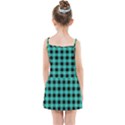 Turquoise Black Buffalo Plaid Kids  Summer Sun Dress View2