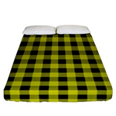 Yellow Black Buffalo Plaid Fitted Sheet (california King Size)