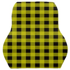 Yellow Black Buffalo Plaid Car Seat Back Cushion 