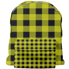 Yellow Black Buffalo Plaid Giant Full Print Backpack