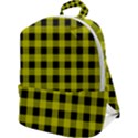 Yellow Black Buffalo Plaid Zip Up Backpack View1