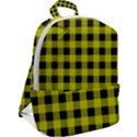 Yellow Black Buffalo Plaid Zip Up Backpack View2