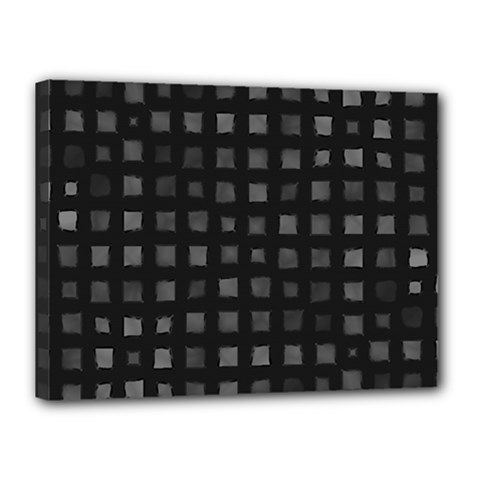 Abstract Black Checkered Pattern Canvas 16  X 12  (stretched)