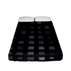 Abstract Black Checkered Pattern Fitted Sheet (full/ Double Size) by SpinnyChairDesigns