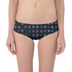 Abstract Black Checkered Pattern Classic Bikini Bottoms by SpinnyChairDesigns