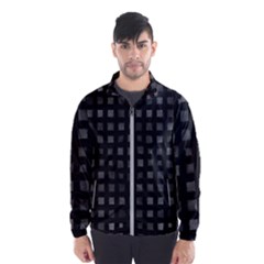 Abstract Black Checkered Pattern Men s Windbreaker