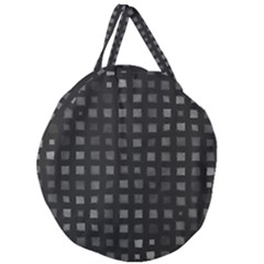 Abstract Black Checkered Pattern Giant Round Zipper Tote by SpinnyChairDesigns